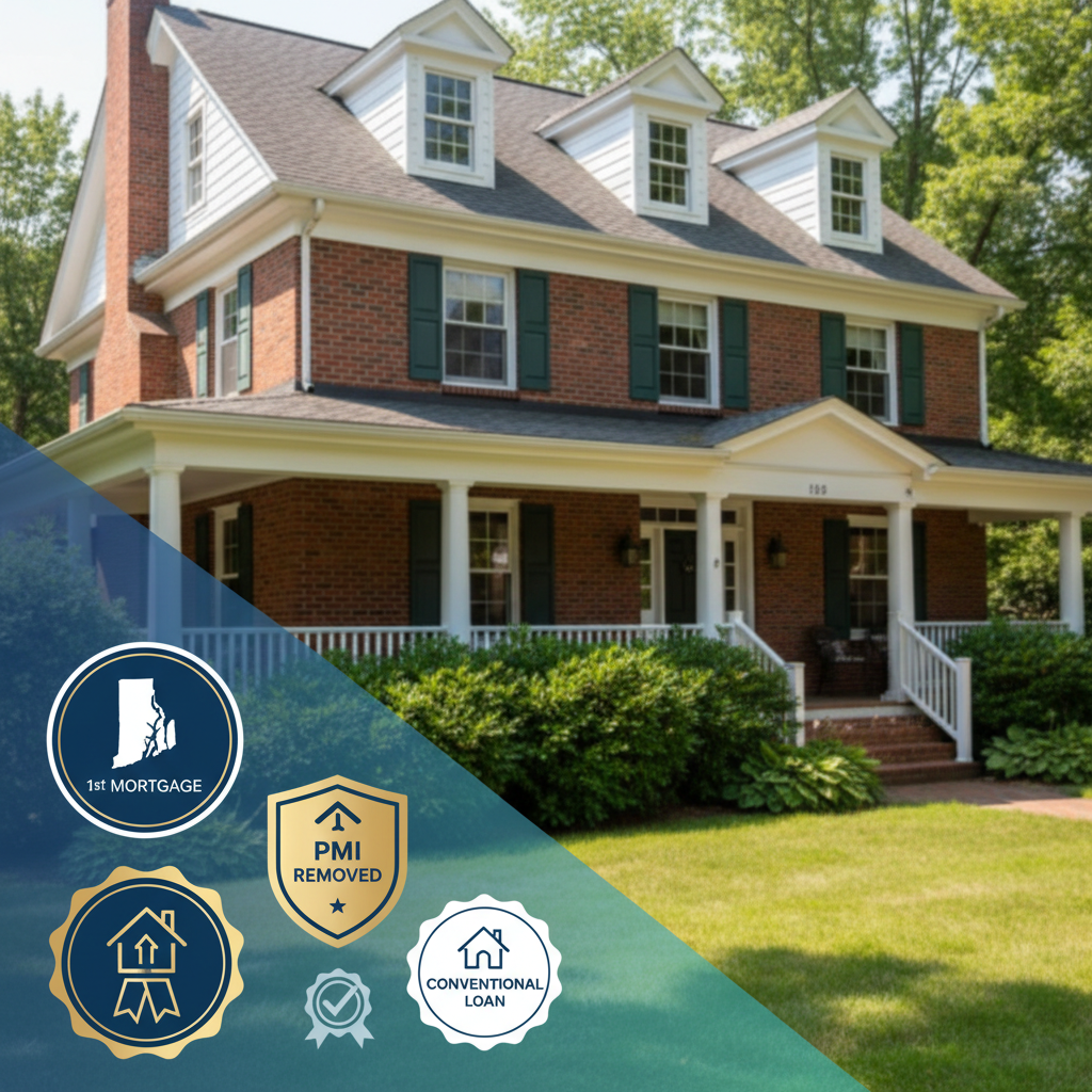 Eliminating PMI with a Rhode Island conventional 1st mortgage refinance