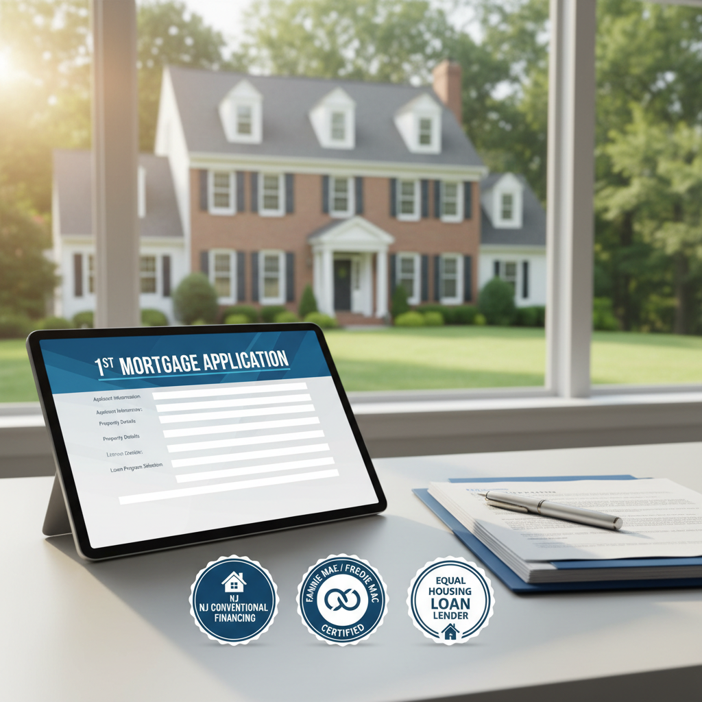 1st mortgage application for New Jersey conventional financing