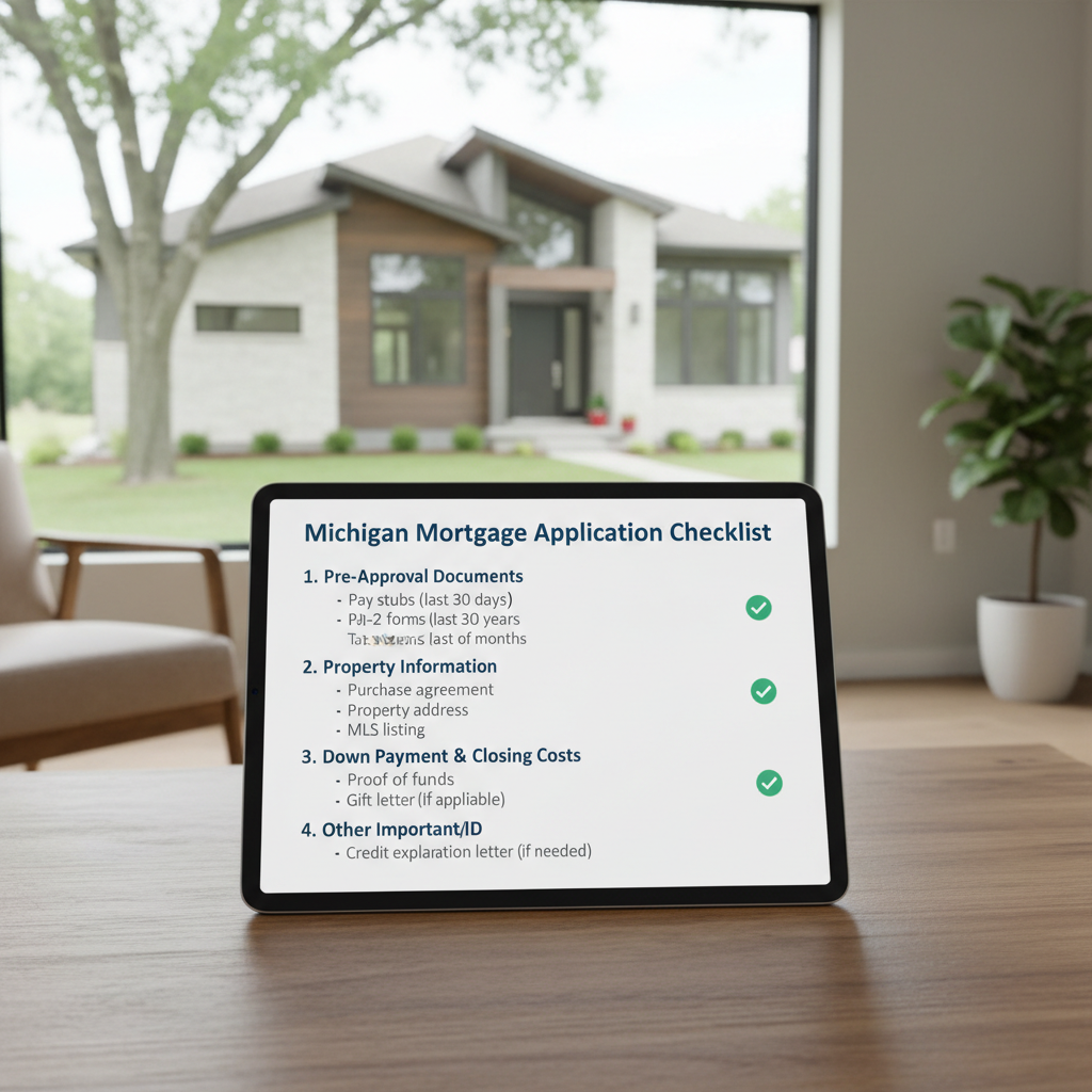 Michigan mortgage application checklist for borrowers