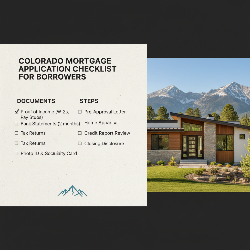 Colorado mortgage application checklist for borrowers