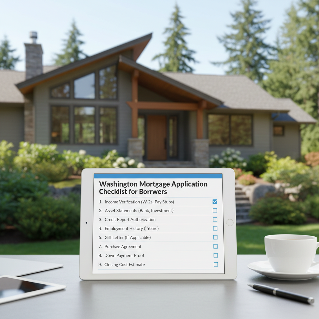 Washington mortgage application checklist for borrowers