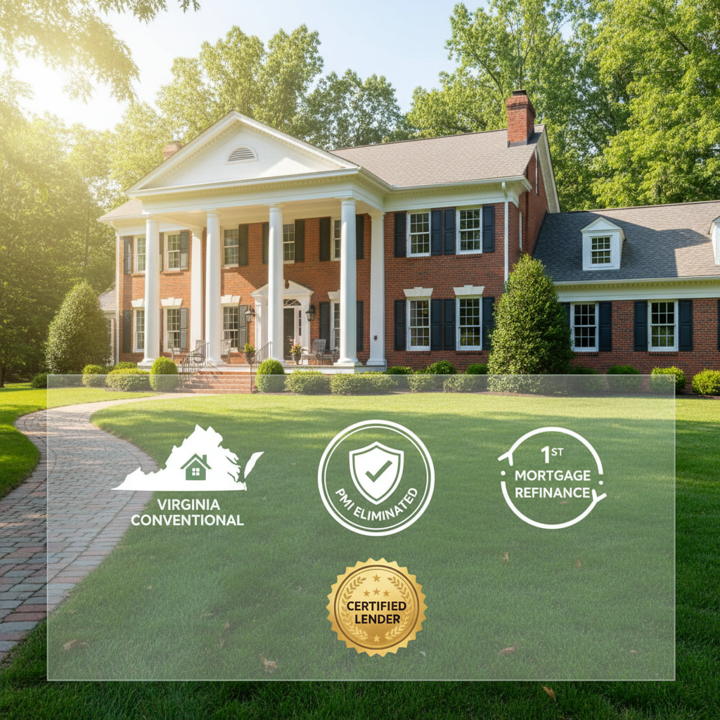 Eliminating PMI with a Virginia conventional 1st mortgage refinance