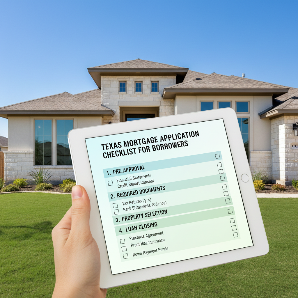 Texas mortgage application checklist for borrowers