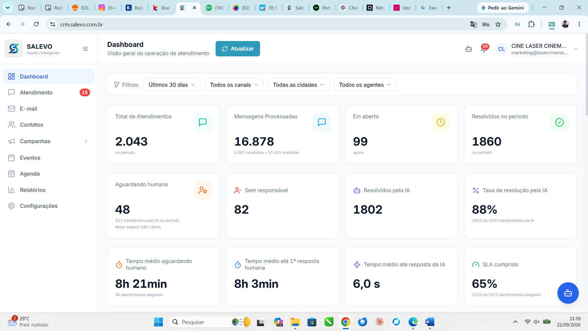Print do sistema — Dashboard