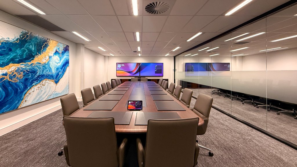 Boardroom — Dual Display AV Setup