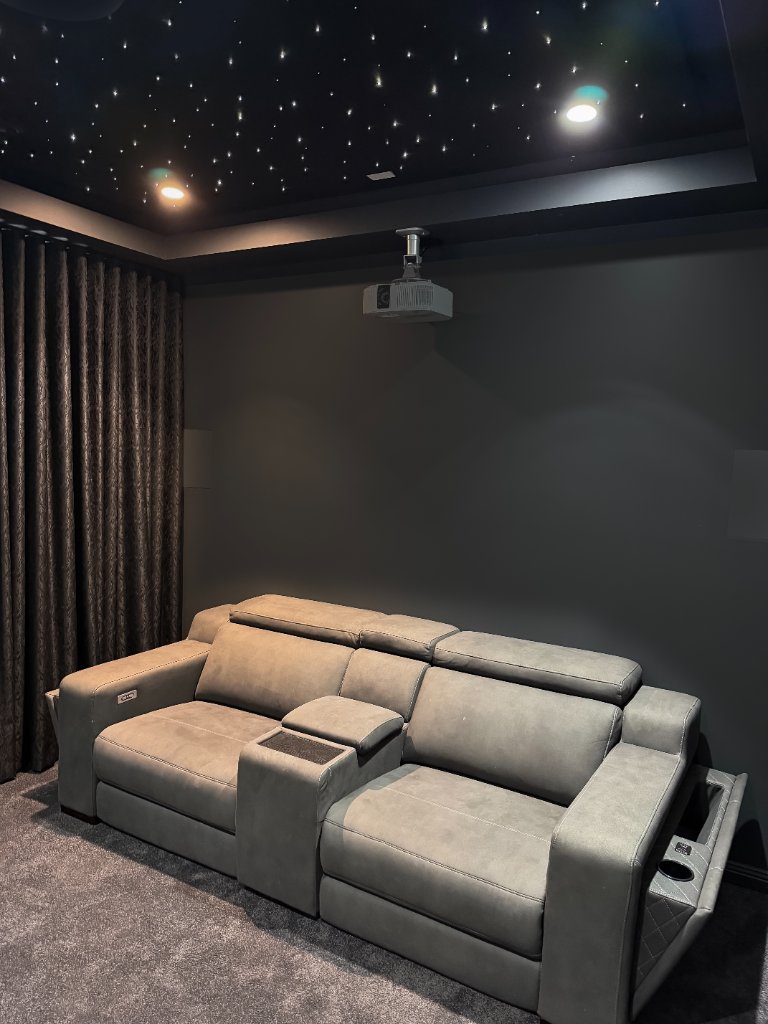 Cinema seating and projector
