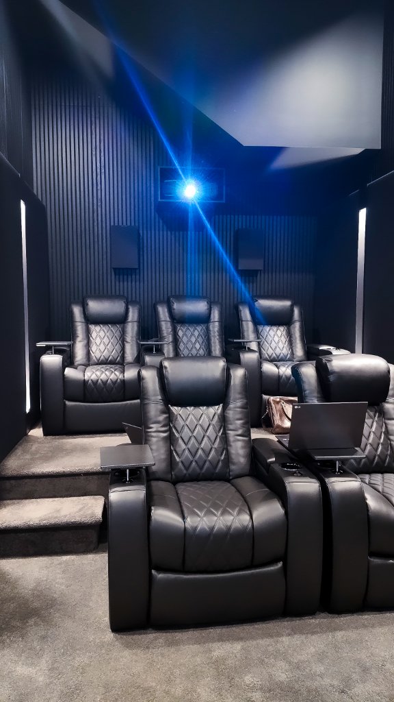 Seating rows with projector
