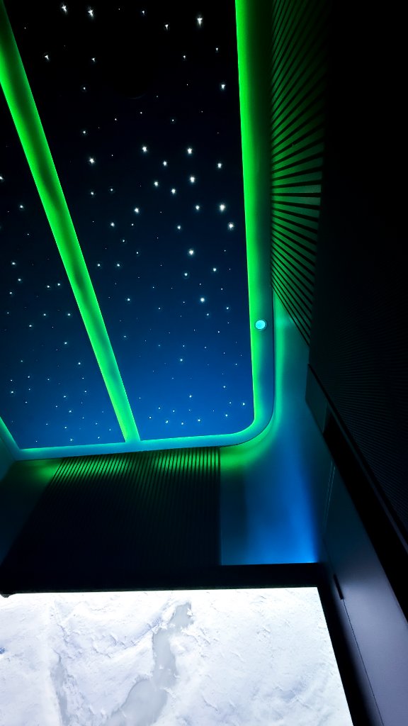 Pink perimeter ceiling