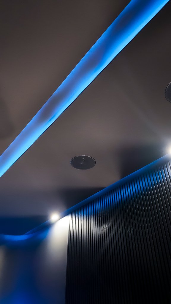 Blue LED perimeter lighting