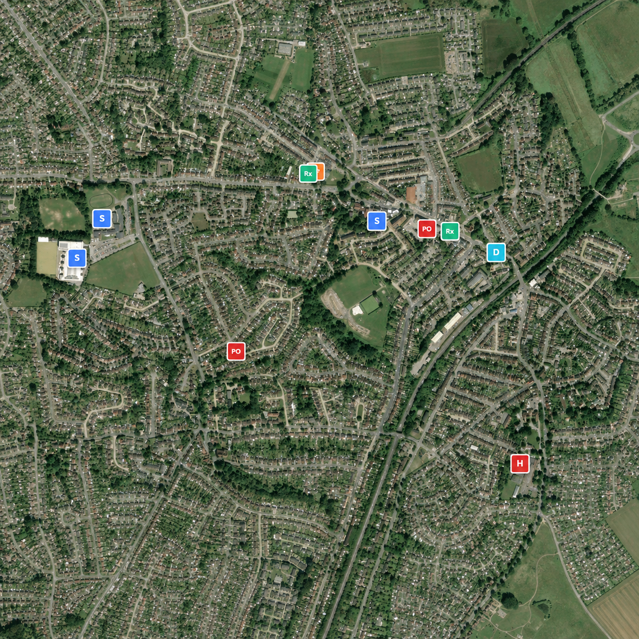 Public Services & Amenities on the Maplify map