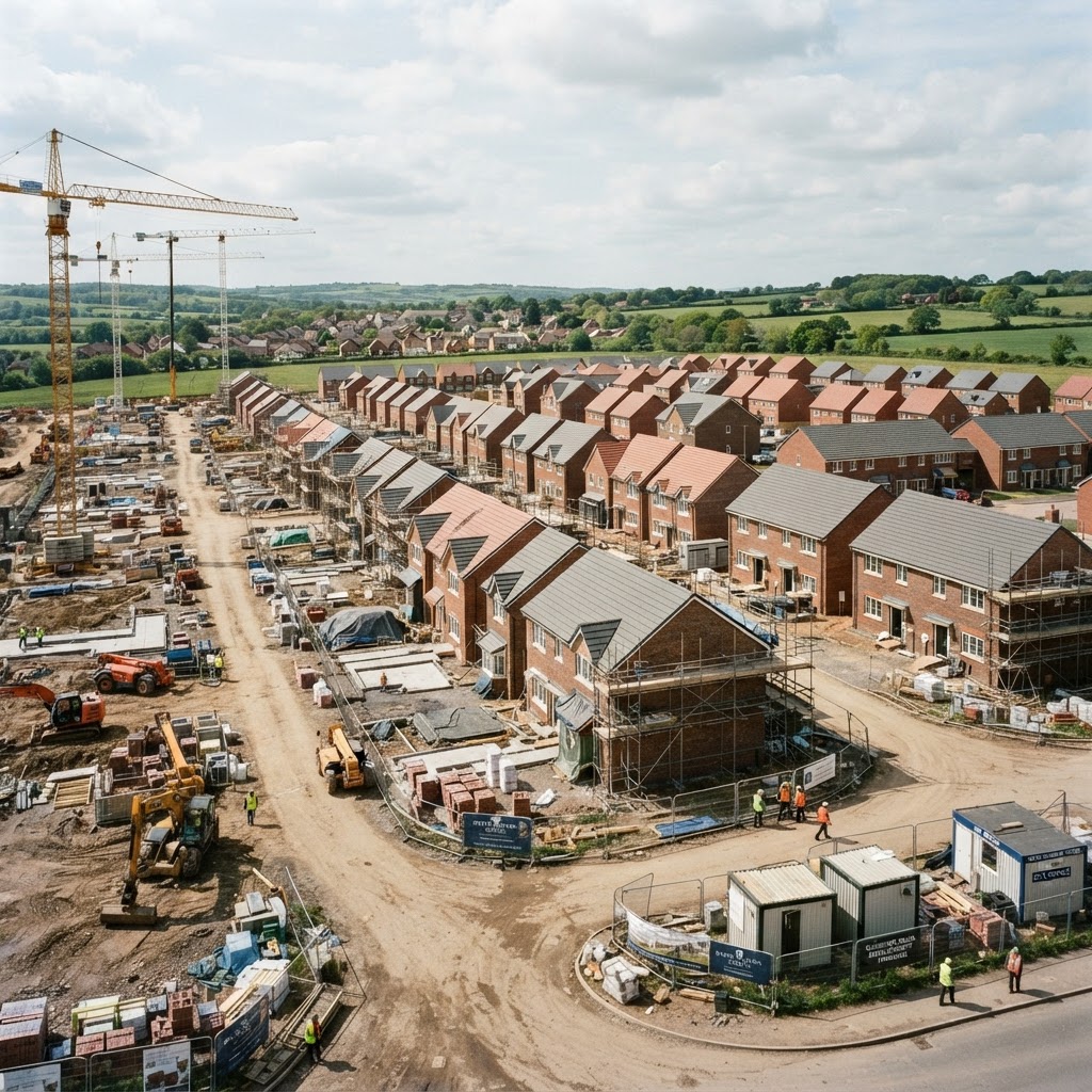 New UK housing development under construction