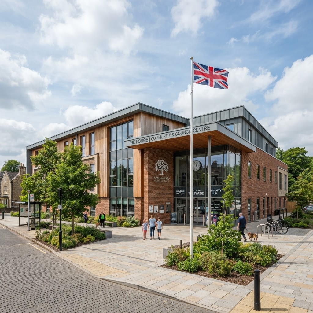 UK council office building exterior representing free public-sector access to Maplify