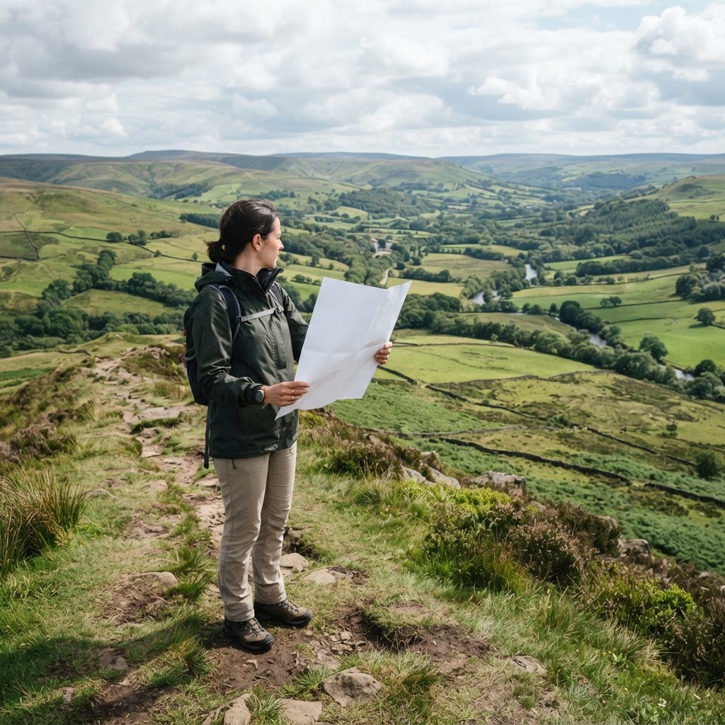 Land sourcing professional reviewing an aerial map with highlighted land parcels