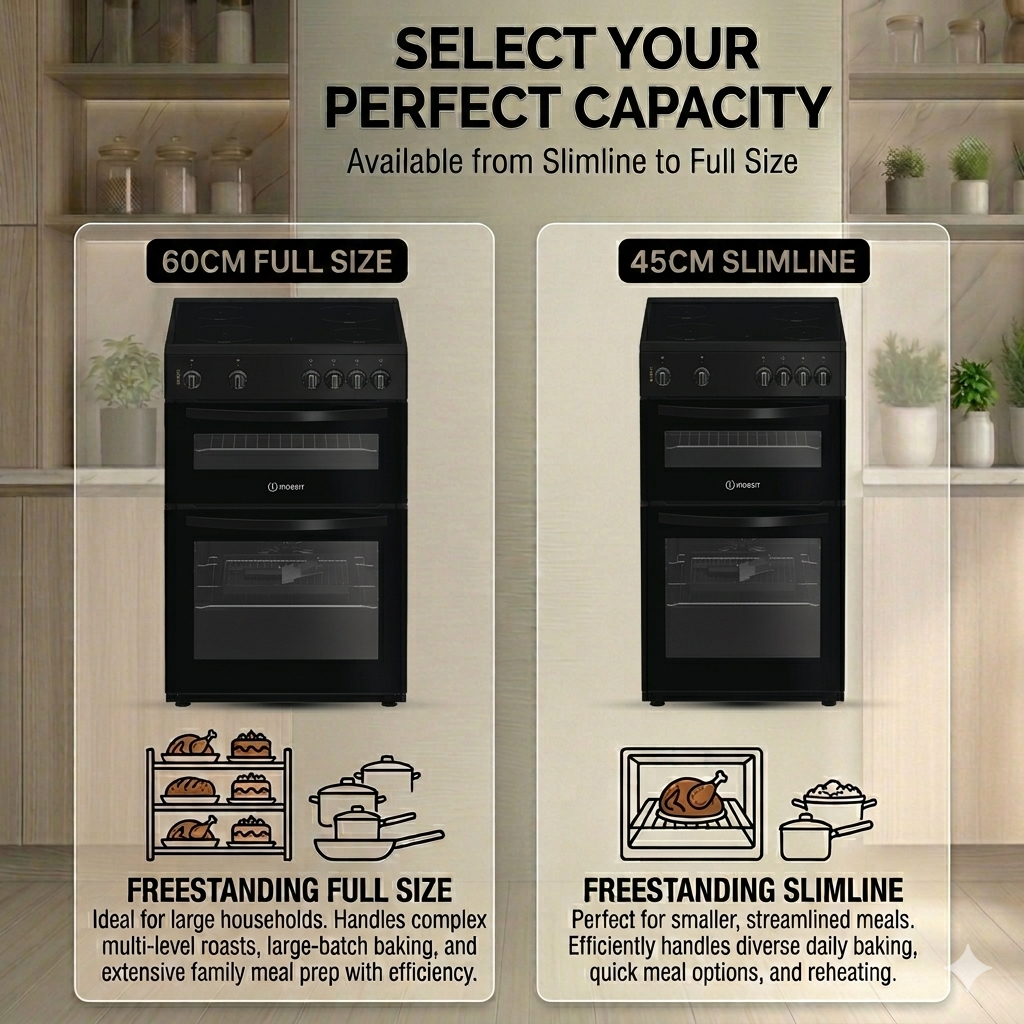 Black Electric Cooker Available in 50cm & 60cm Widths