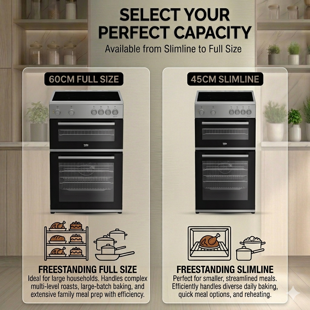 Silver Electric Cooker Available in 50cm & 60cm Widths