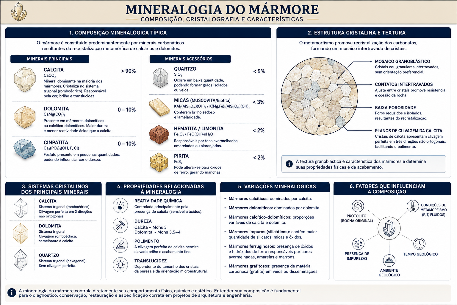 Mineralogia do mármore