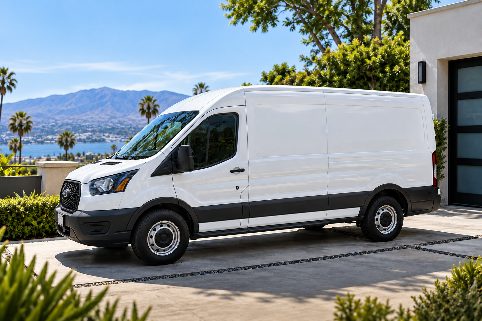 Simple Spas service van parked in a driveway