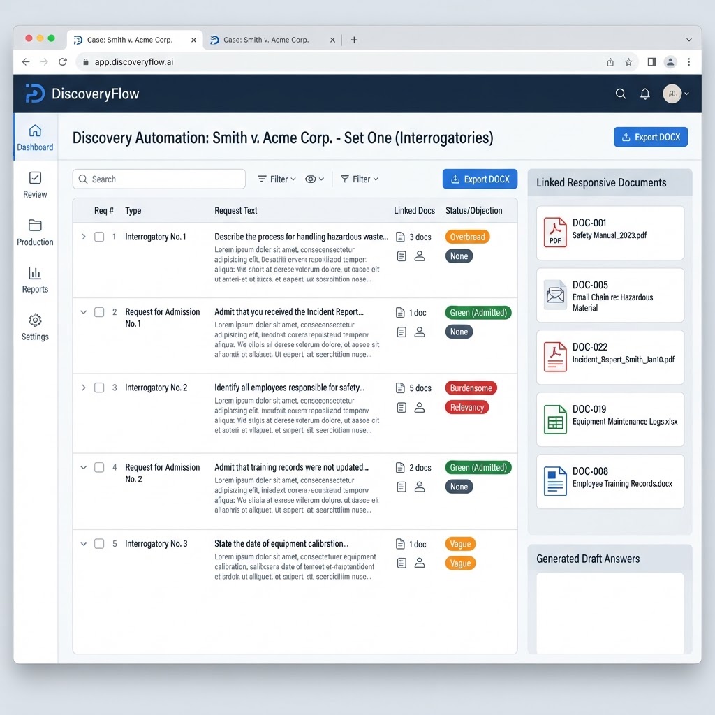 Discovery automation — illustrative interface mockup