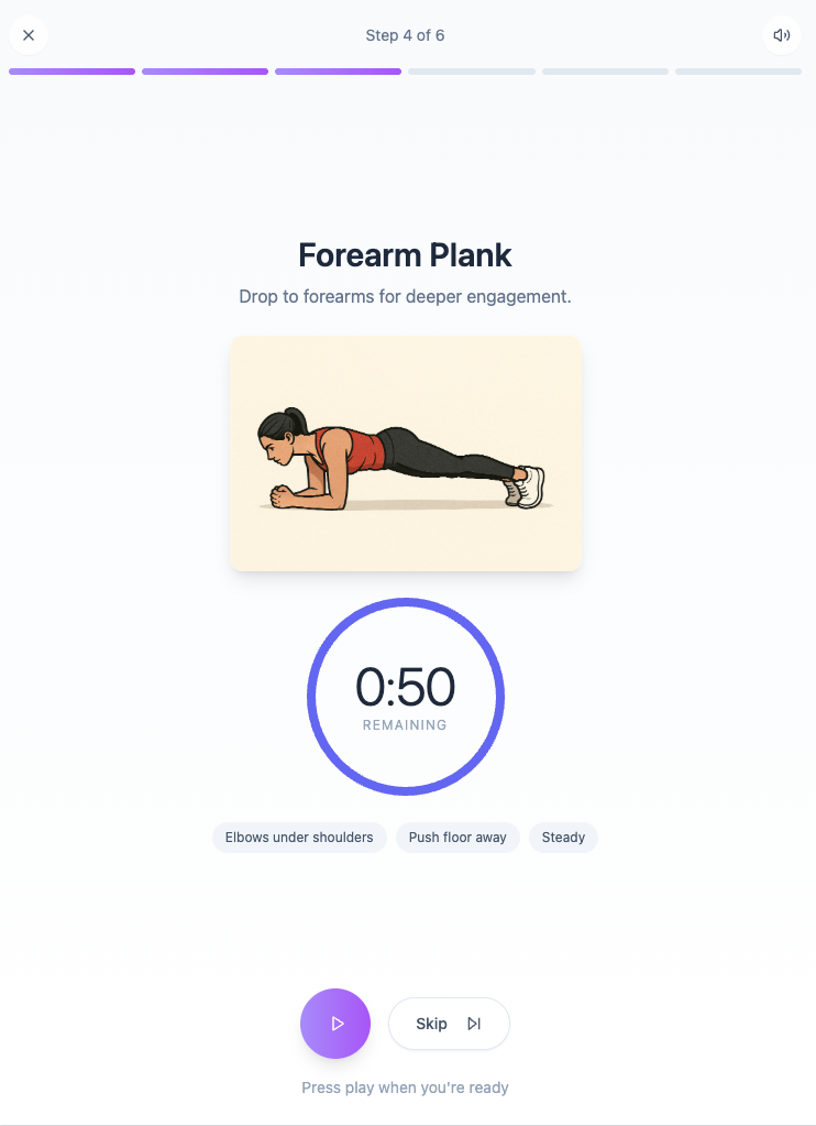 Plank Trainer template preview