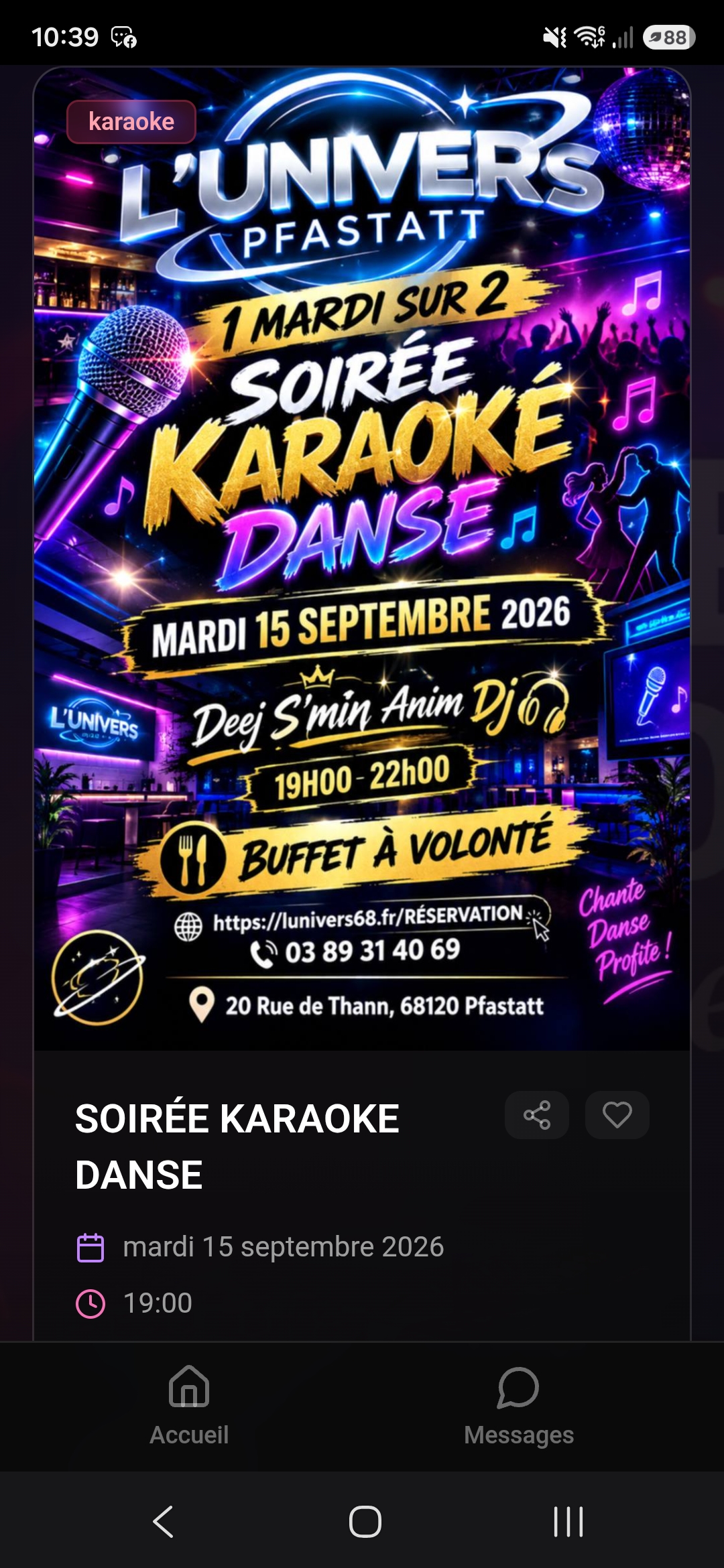 SOIRÉE KARAOKE DANSE - L'UNIVERS PFASTATT