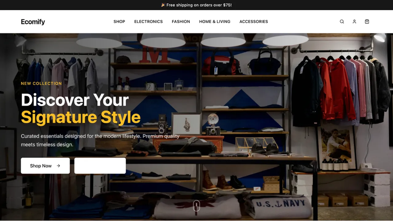 EStore white-label e-commerce template preview
