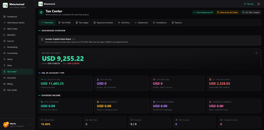 Tax Center screenshot