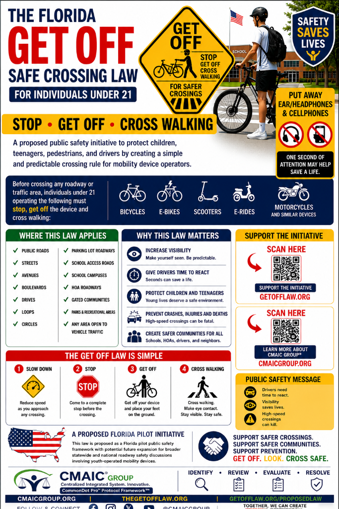 The Florida Get Off Safe Crossing Law Flyer