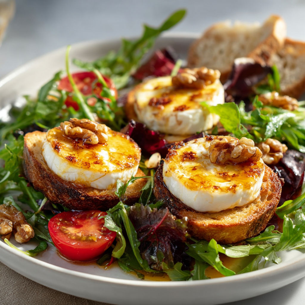 Salade Chèvre Chaud, Miel et Noix