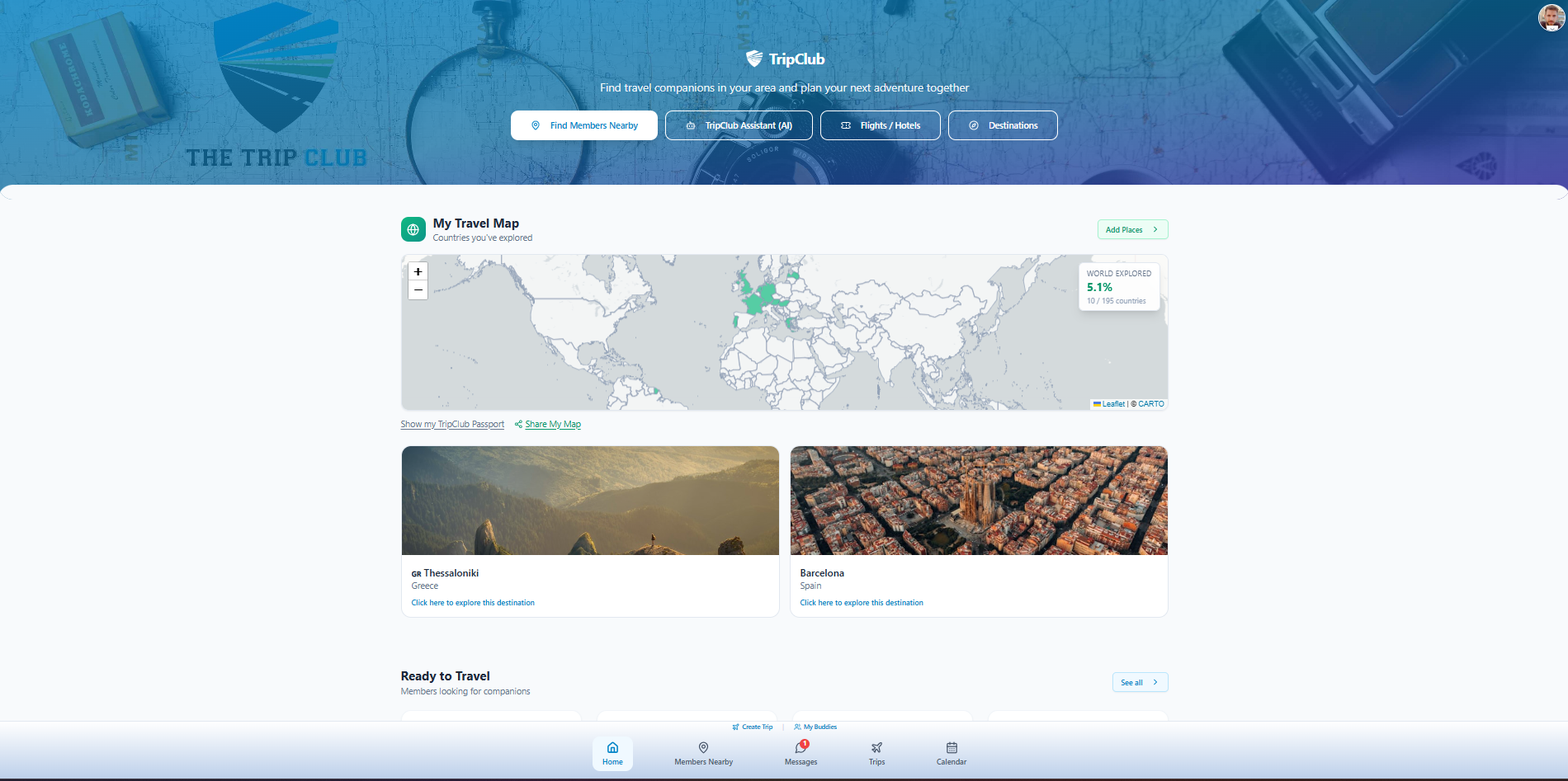 TripClub: Social Travel Community  template preview
