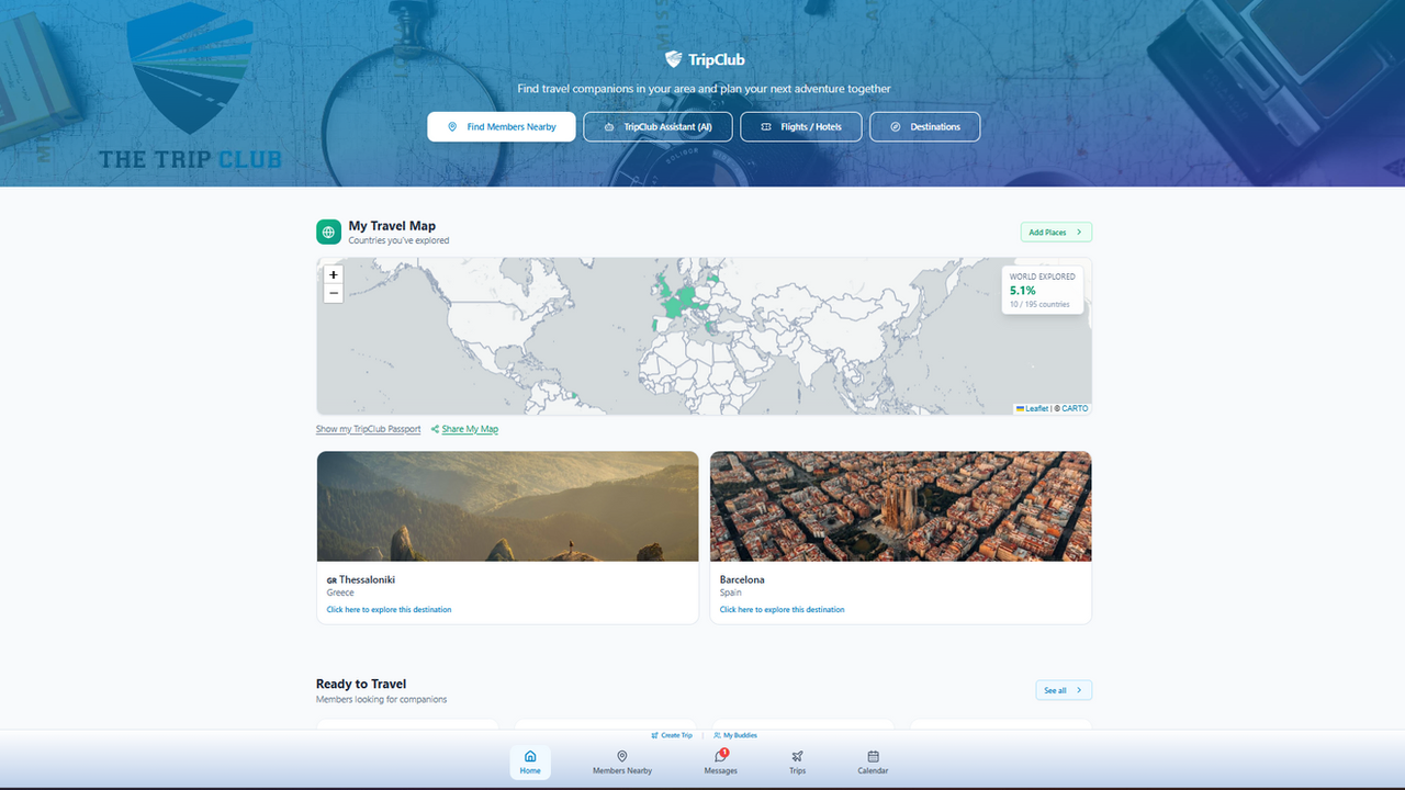 TripClub: Social Travel Community  template preview