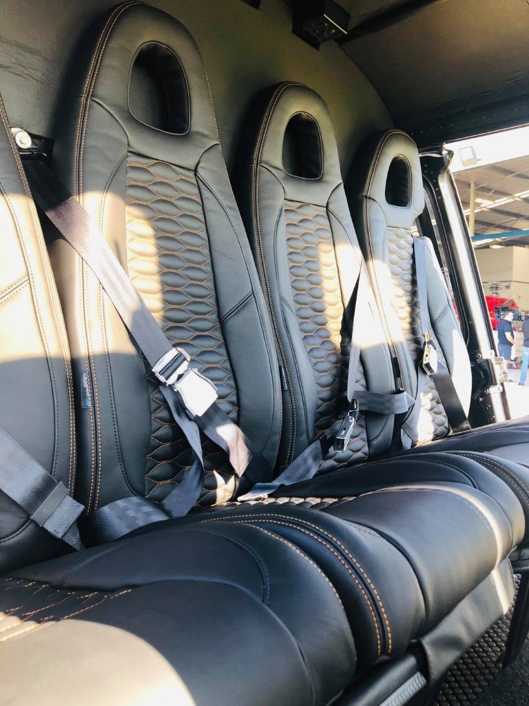 Luxury helicopter interior seats