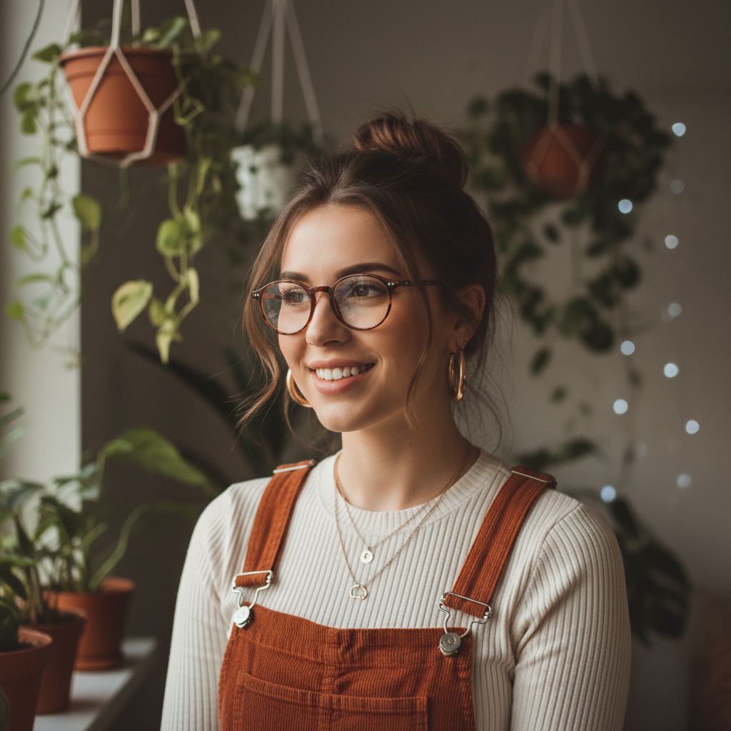 Smiling person indoors