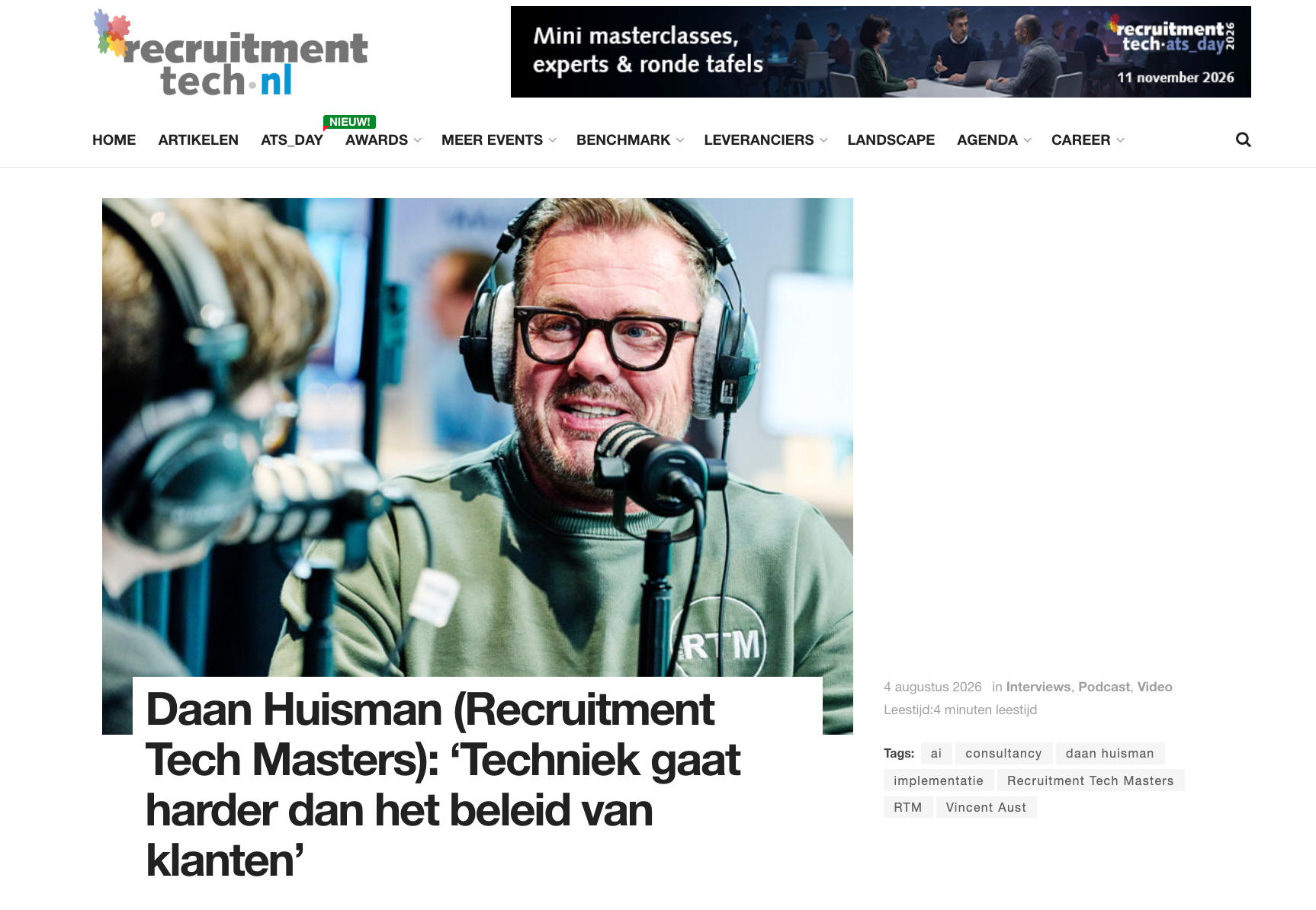 Daan Huisman: "Techniek gaat harder dan het beleid van klanten"