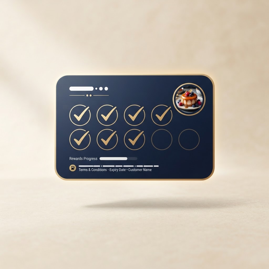 Tarjeta de Visitas digital con sellos de visita y premio