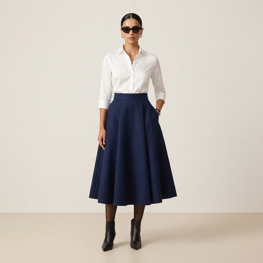 TUCKED + FLARED SKIRT