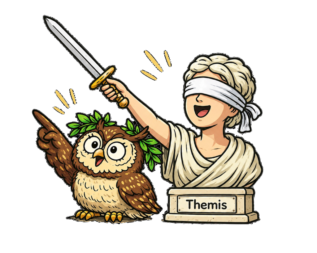 Temis con espada y búho
