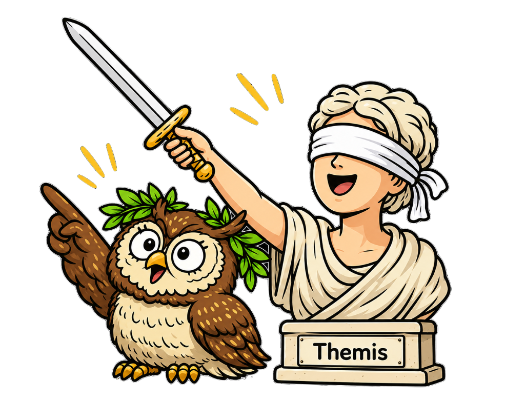 Themis with sword and owl