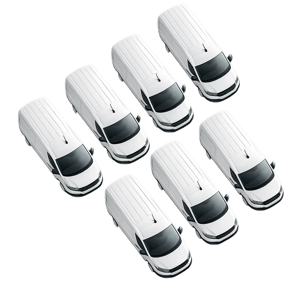 Fleet of vans once connected