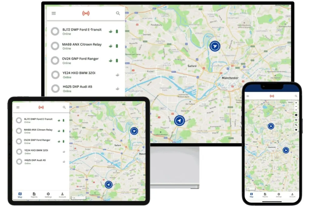 Traksie fleet management platform across desktop, tablet and mobile