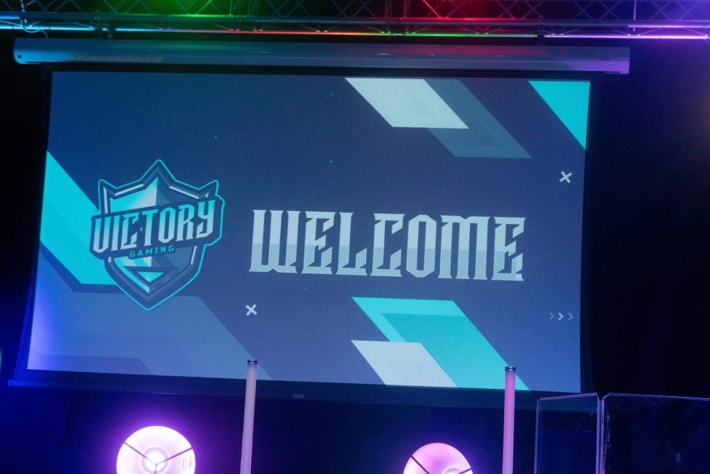 Victory Gaming Welcome screen at event