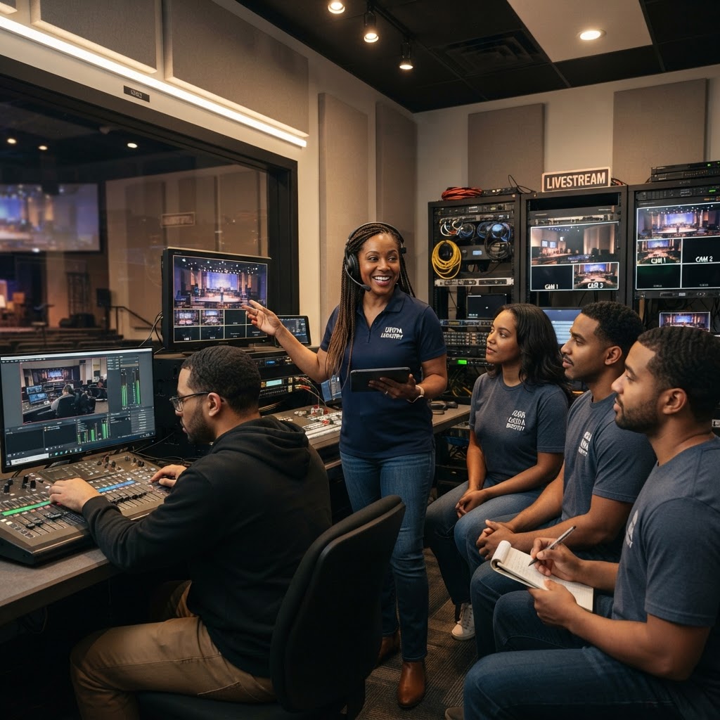 African-American media ministry training session