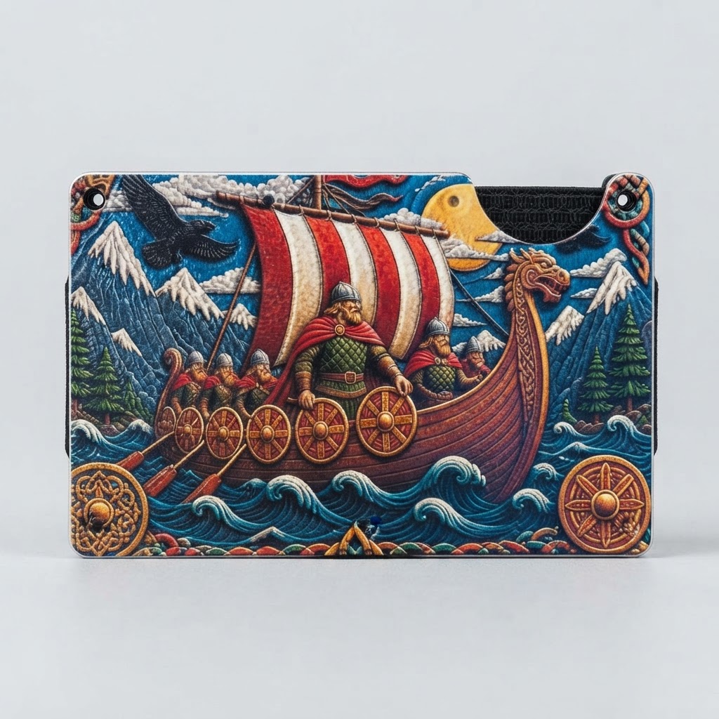 Viking Longship Metal Card Wallet