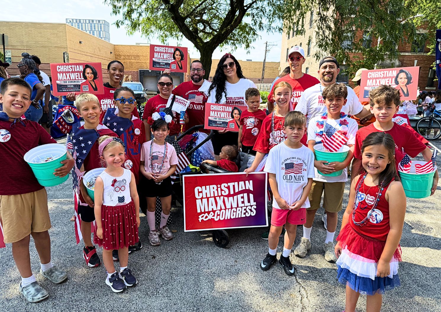 Volunteers on the parade route