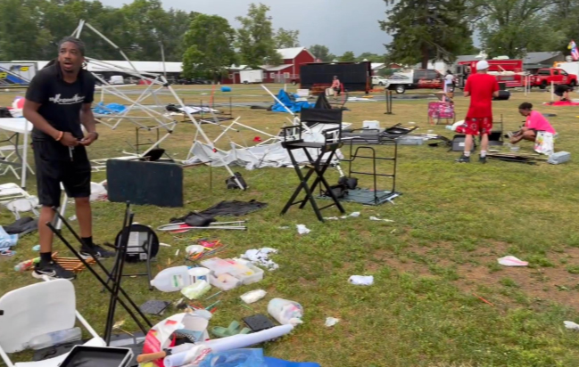 Storm damage to MyKingstonKids event equipment