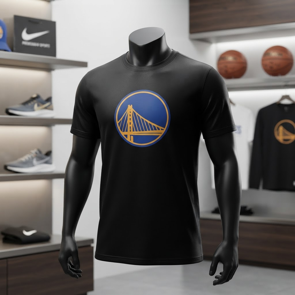 Camiseta Mitchell & Ness Golden State Warriors preta com logo da ponte Bay Bridge — NBA Hardwood Classics
