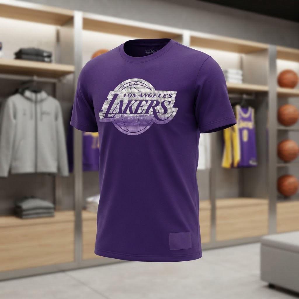 Camiseta NBA Los Angeles Lakers Mitchell & Ness Roxa Oficial — Mitchell & Ness — foto 2