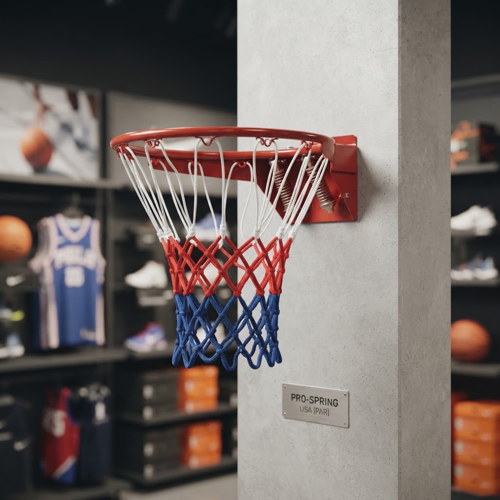 Aro de Basquete com Mola + Rede Oficial Americana (PAR) — JV Commerce — foto 2