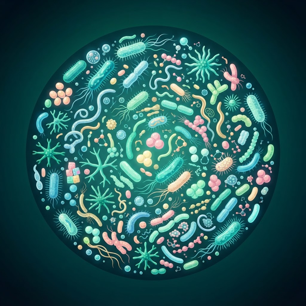 Diverse microbiome illustration