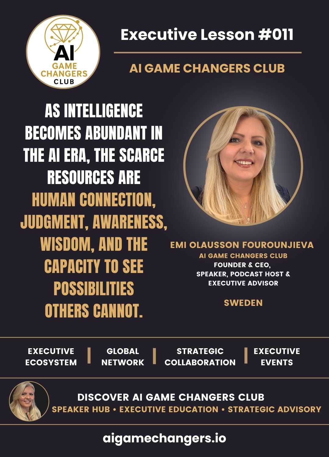 AI Game Changers Club executive lesson featuring Emi Olausson Fourounjieva