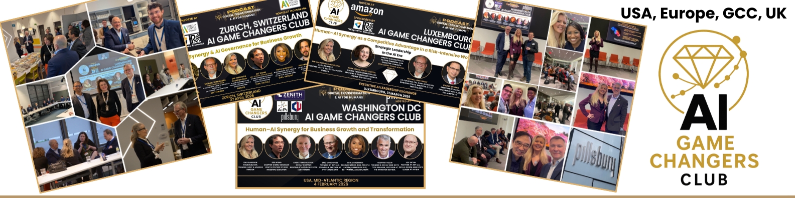 AI Game Changers Club global executive ecosystem across USA, Europe, GCC and UK